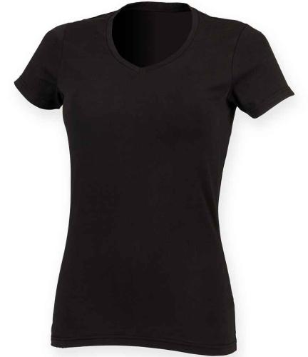 SF Ladies Feel Good V Neck Stretch T-Shirt